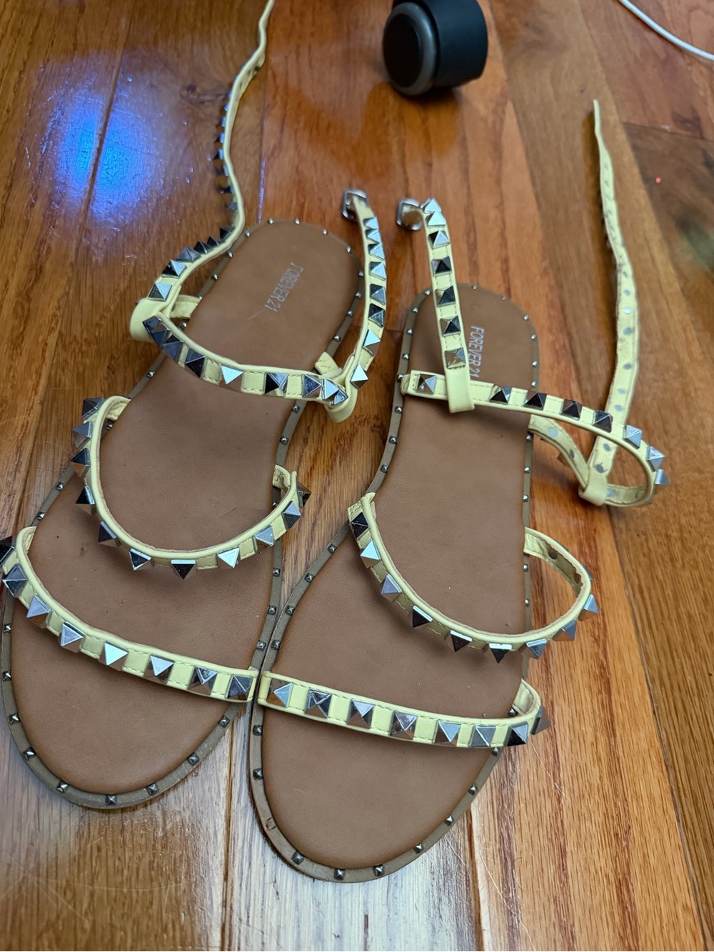 Yellow Studded Gladiator Sandals